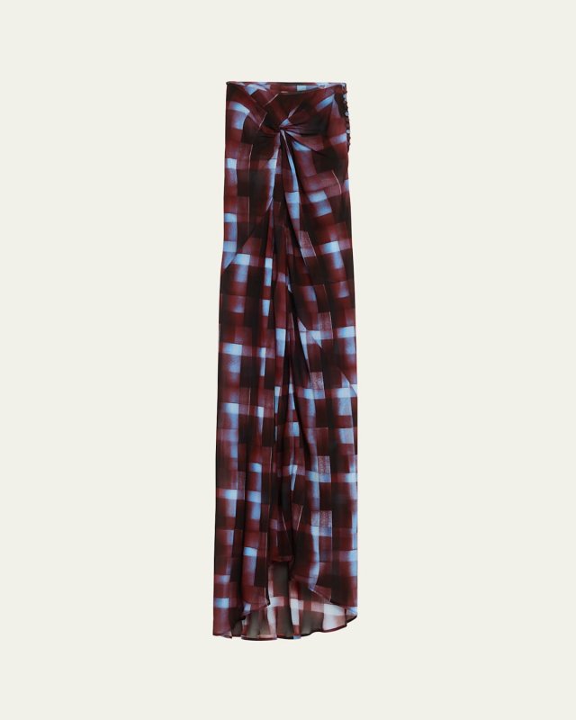 Smila Check Twisted Maxi Skirt